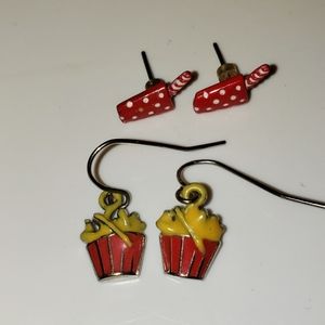 True 1980s vintage French fry & milkshake earrings